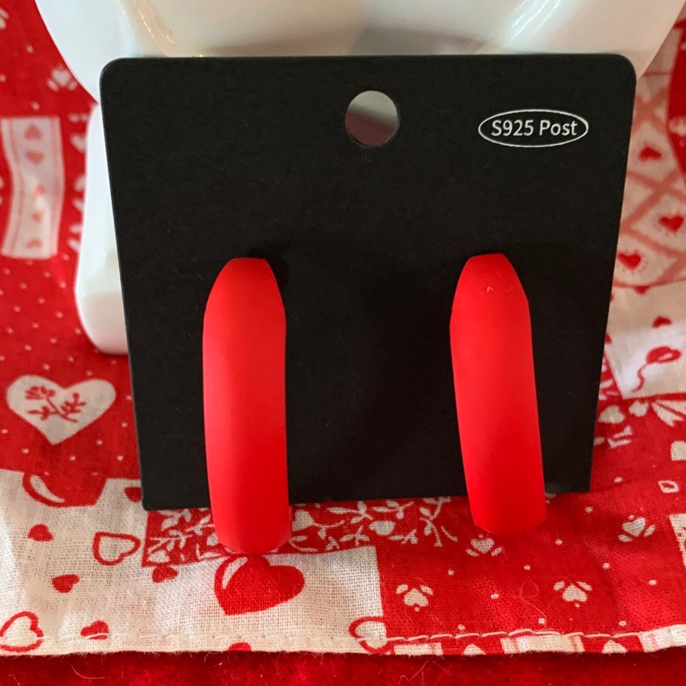 Bold Red Hoop Earrings